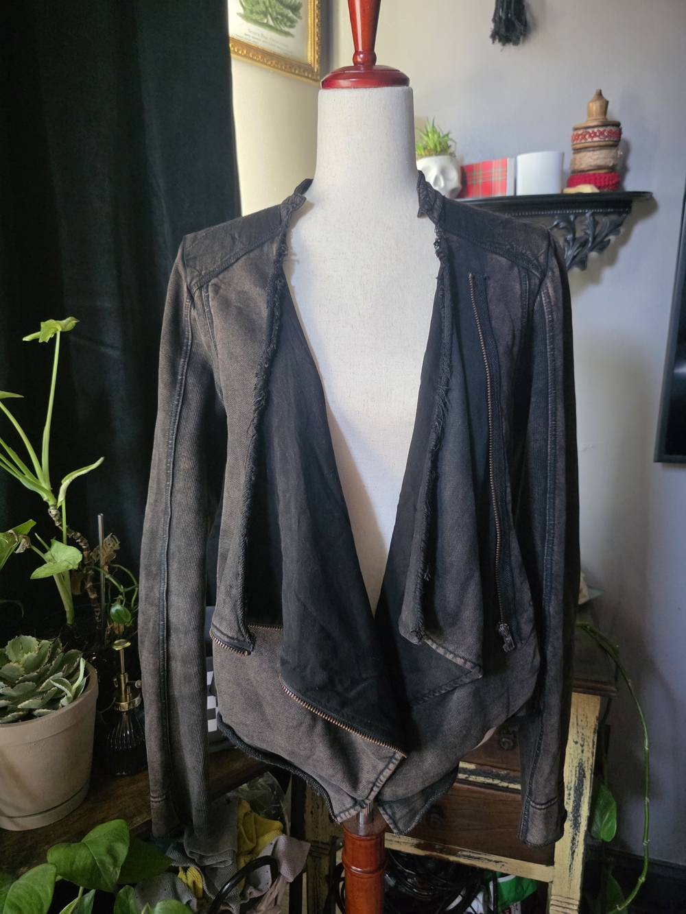 BKE Black Draped Open-Front Women's Jacket Size S